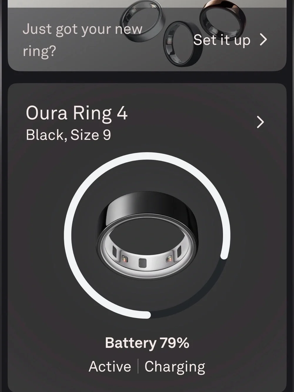 Like New Black Oura Ring 4 size 9